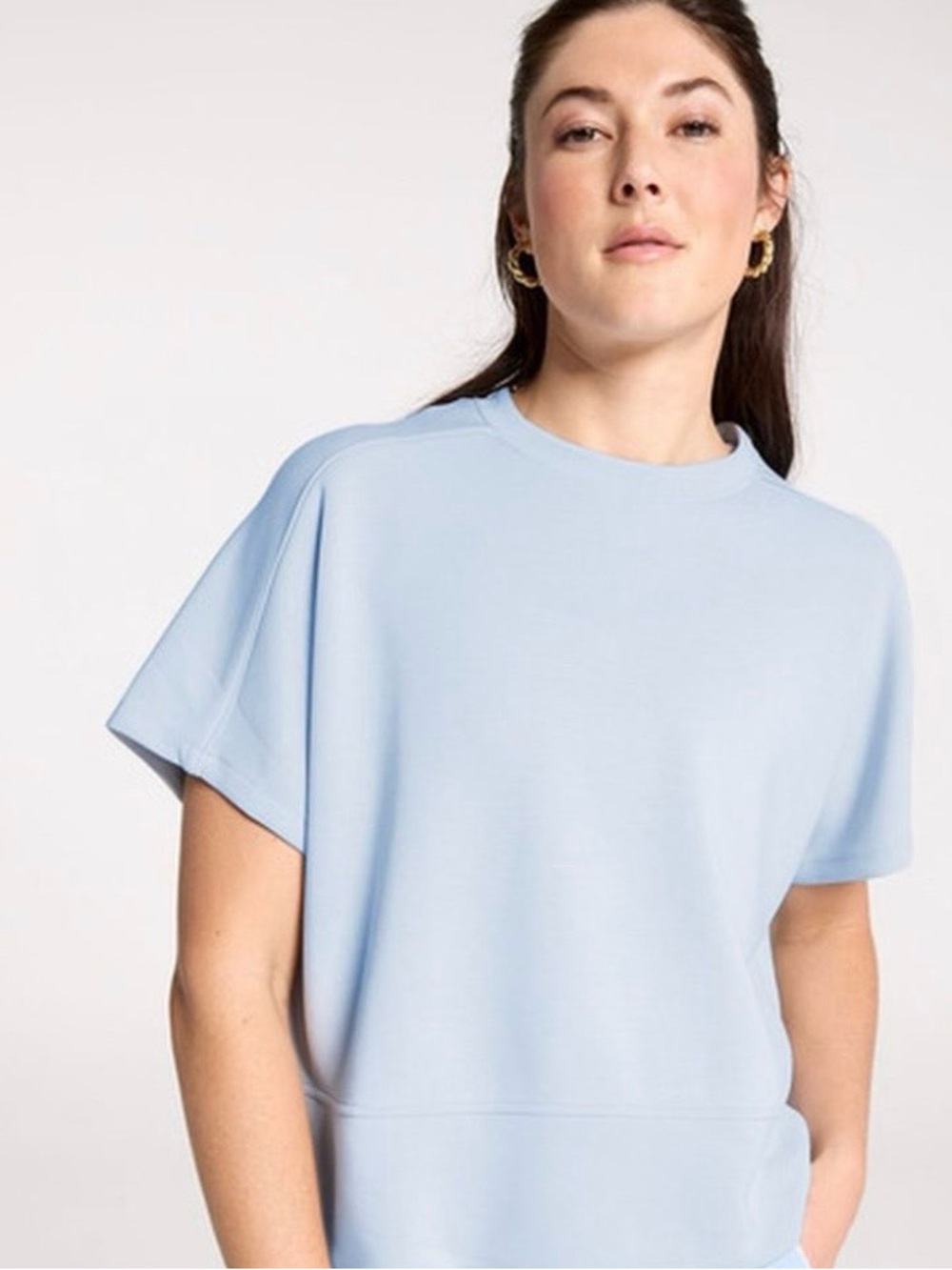 Calia Pale Blue Sandwash Scuba Dolman top Size XXL